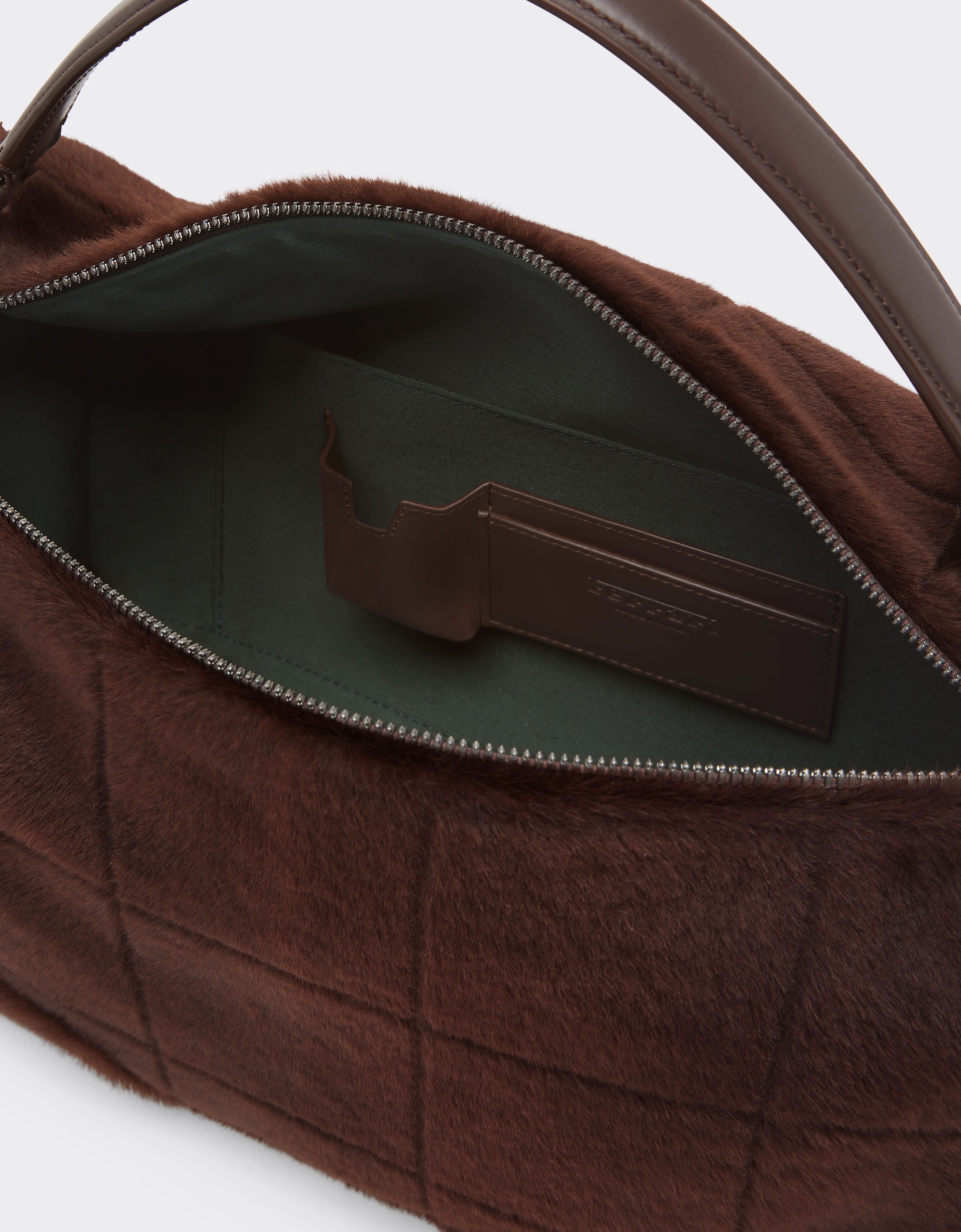 Ferrari Ferrari GT Soft Umhängetasche aus Shearling Espresso 49132f