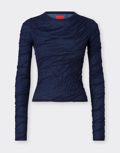 Ferrari Jersey slim de lana y algodón Navy 21034f