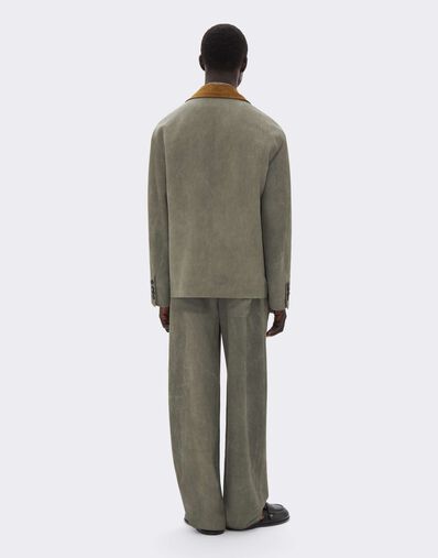 Ferrari Cady Jacket with Contrast Collar Olive green CWMJK0006WVI0005f