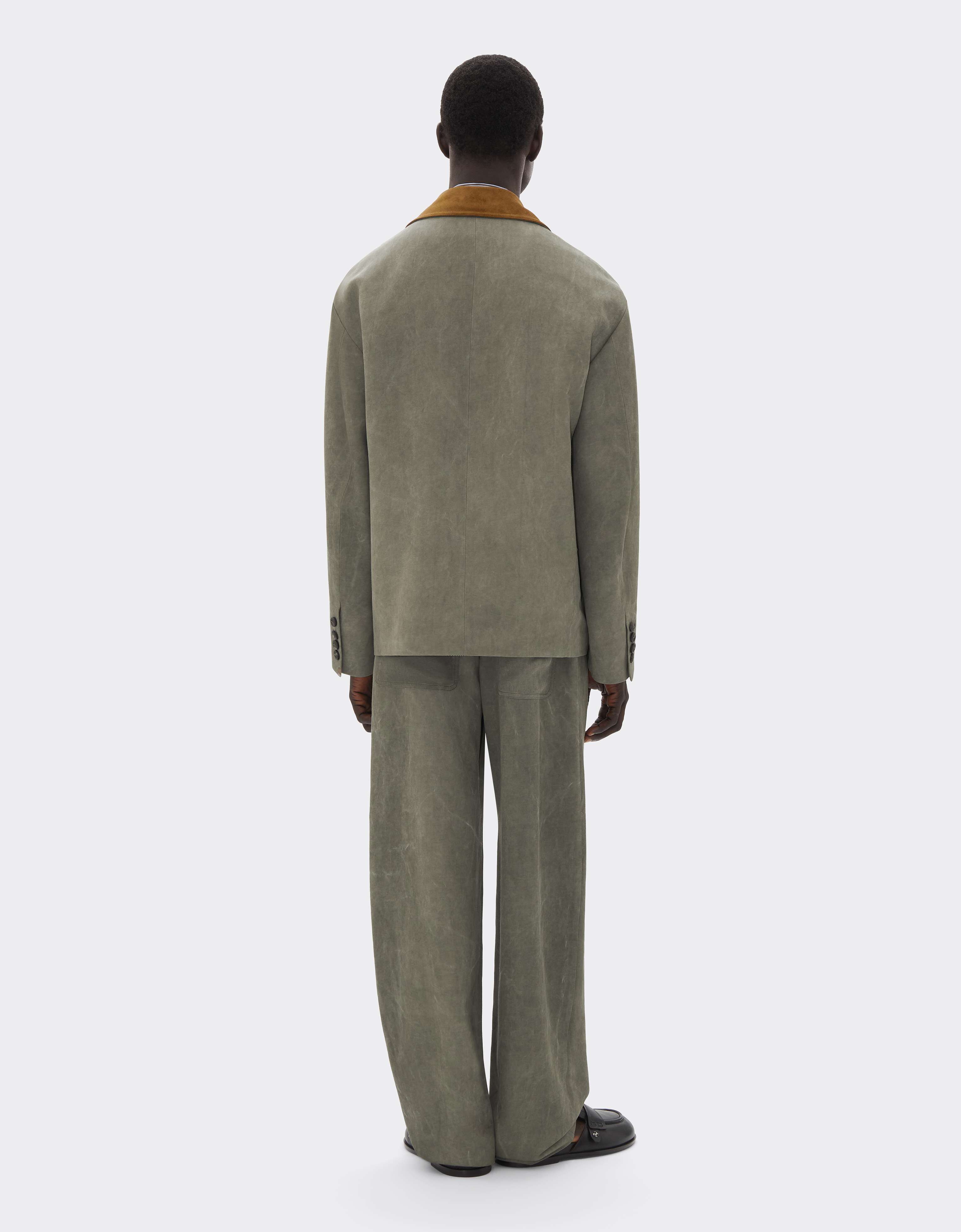 Ferrari Cady Jacket with Contrast Collar Olive green CWMJK0006WVI0005f