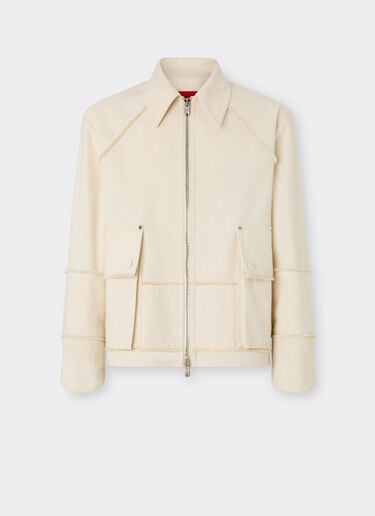 Ferrari Veste en coton malfilè Avorio 50955f