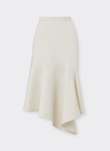 Ferrari Duchesse twill midi skirt with ruffles Ivory 20999f