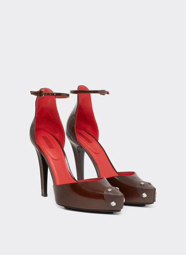 Ferrari Court shoes in brushed leather Tabacco 22127f