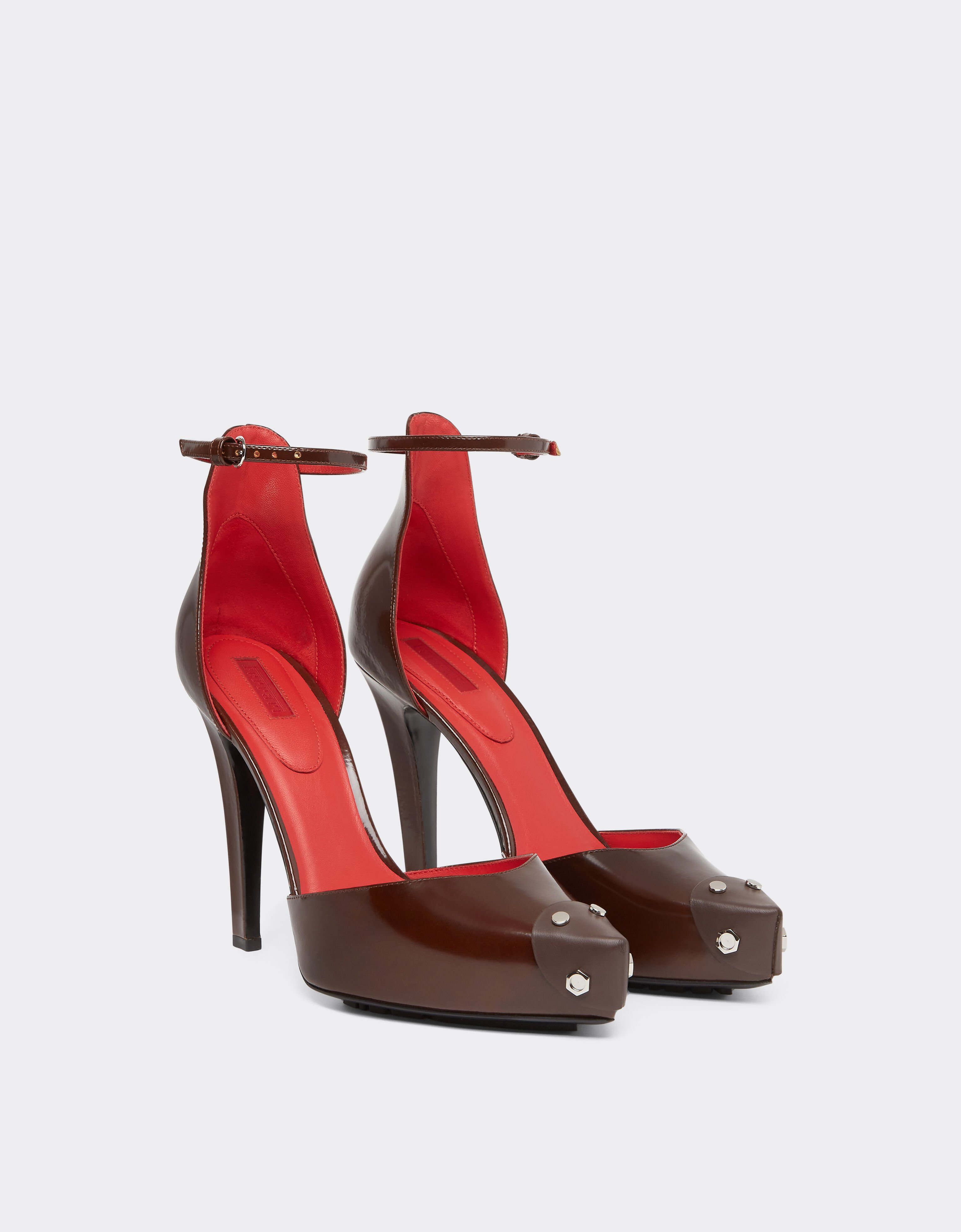 Ferrari Court shoes in brushed leather Tabacco 22127f