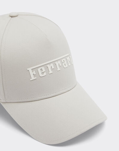 Ferrari Baseball cap with rubberized Ferrari logo Ecru 20403f