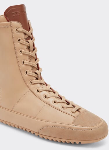 Nappa leather and suede high-top driver sneaker Ferrari Nappa leather and suede high-top driver sneaker Nude 22738f
