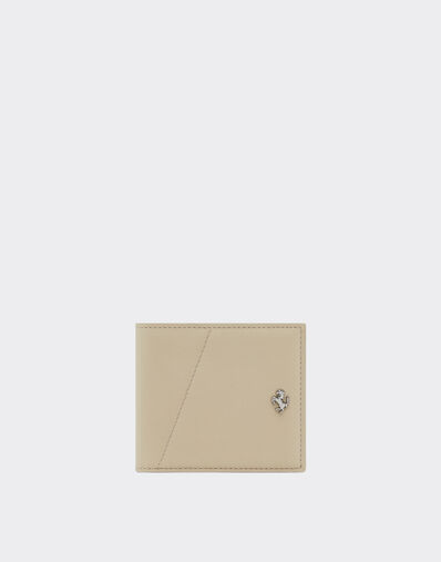 Ferrari Cartera de piel con costura diagonal Gesso 49227f