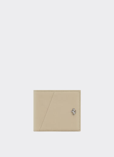 Ferrari Cartera de piel con costura diagonal Gesso 49227f