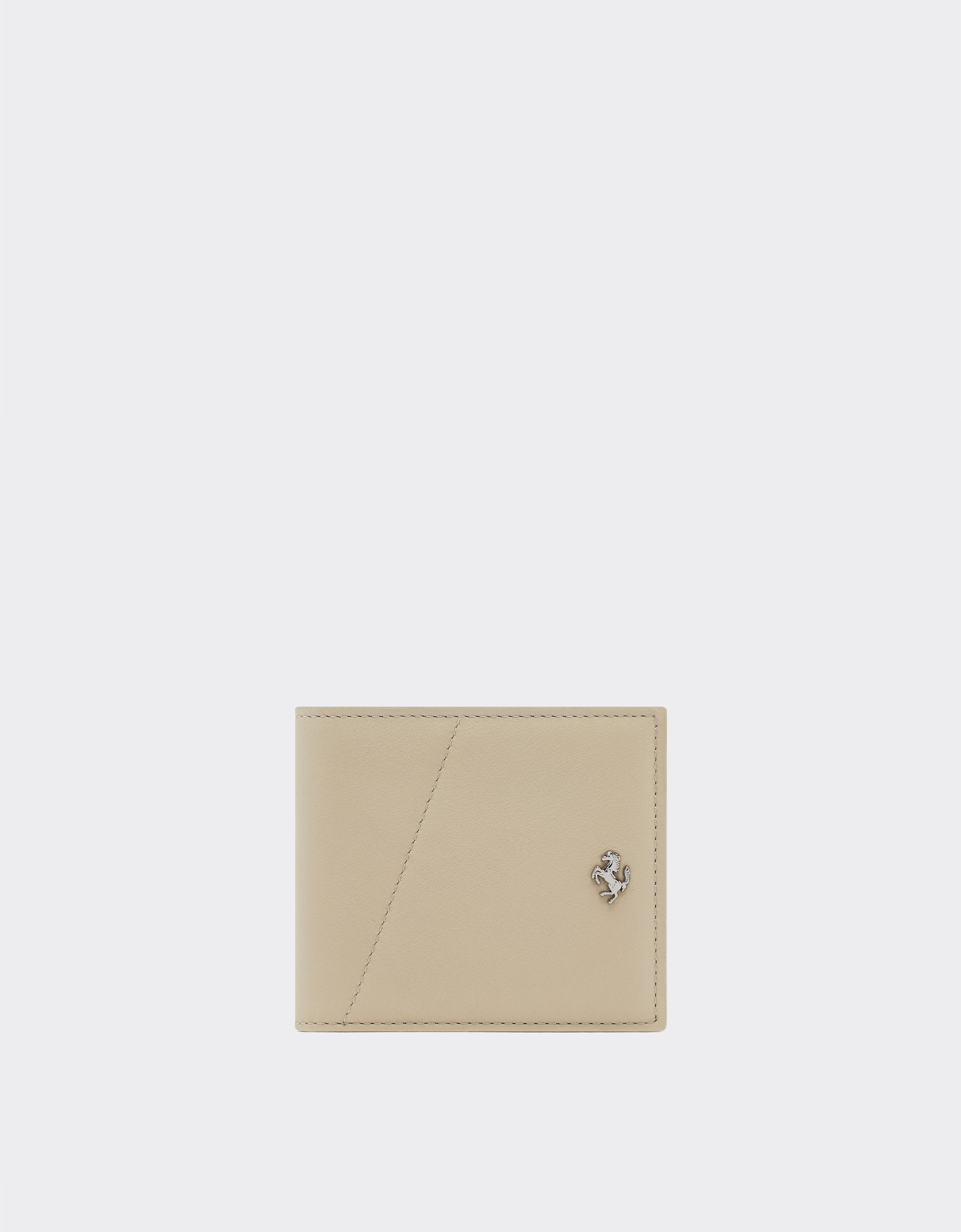 Ferrari Cartera de piel con costura diagonal Gesso 49227f