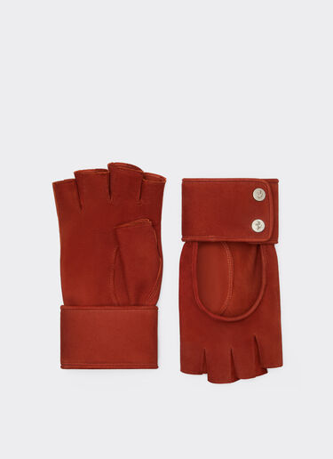 Ferrari Fingerlose Wildlederhandschuhe Rust 22213f