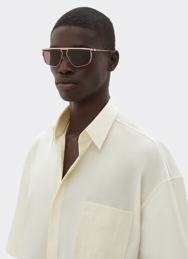 Ferrari Ferrari sunglasses in gold-tone titanium with exclusive Contrast Pro™ lenses Gold F1521f