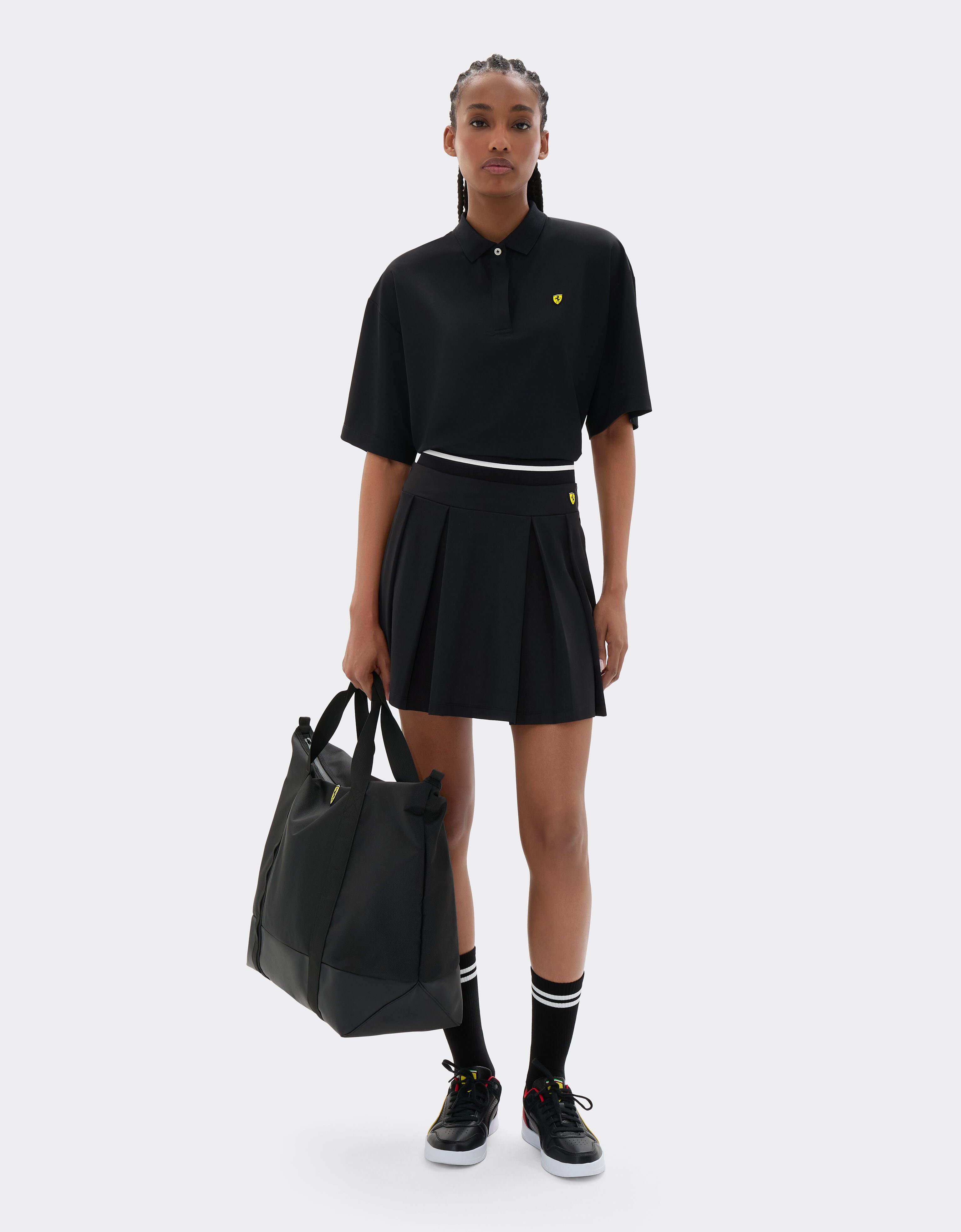  Minirock aus technischem Piqué Nero SKWTR0001KWO0003f