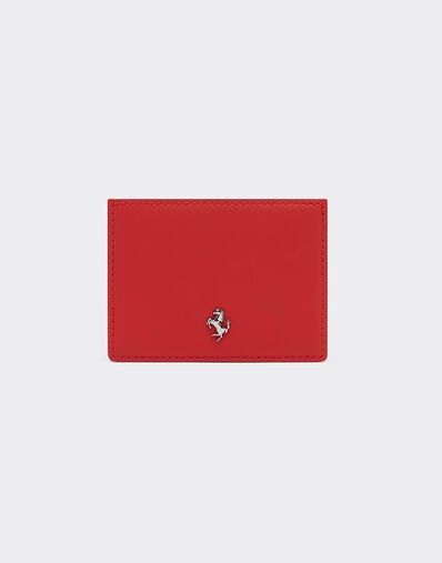 Ferrari Second Life Leather Card Holder Rosso Dino 21435f