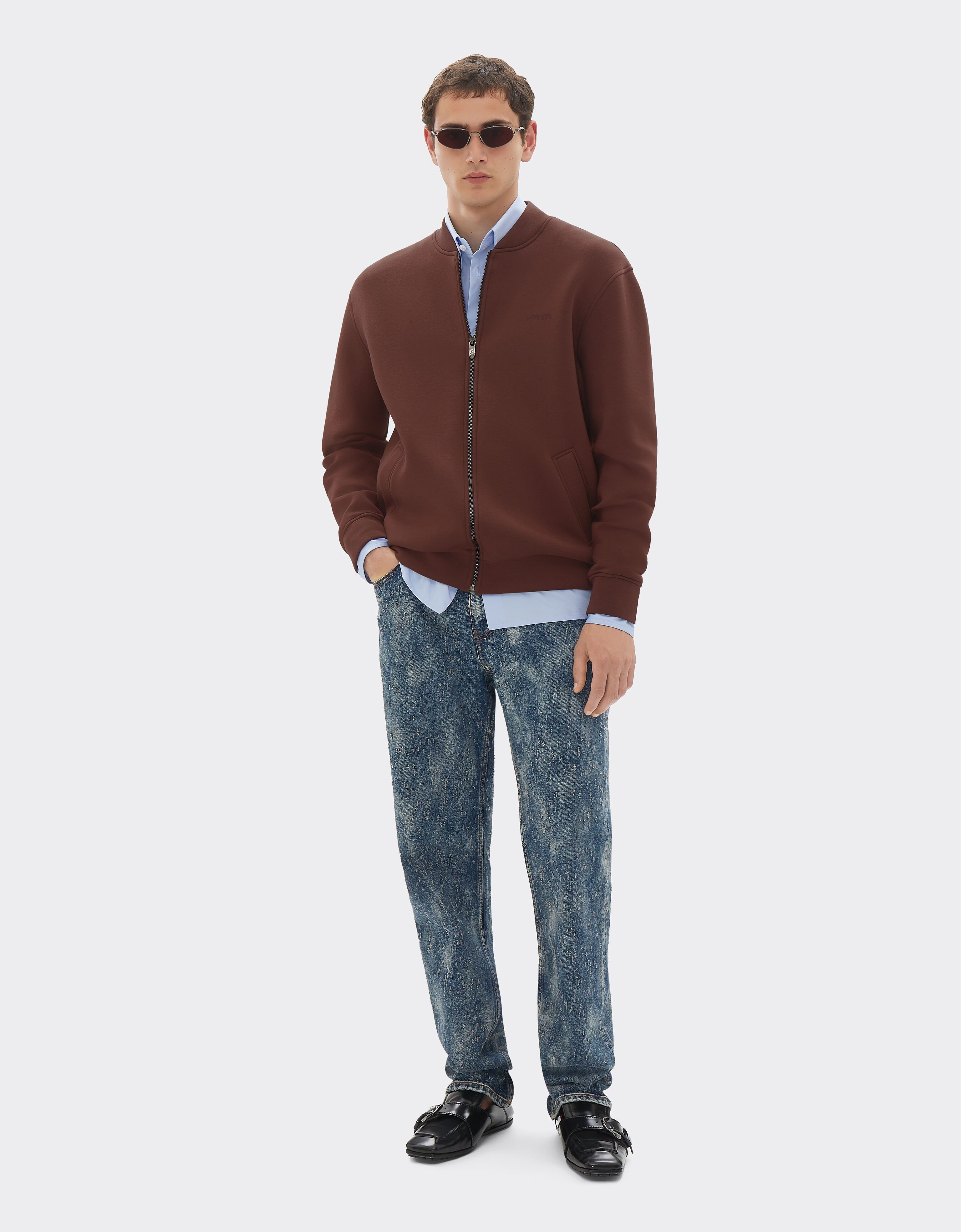 Ferrari Bomber sweatshirt in scuba fabric Espresso 22831f