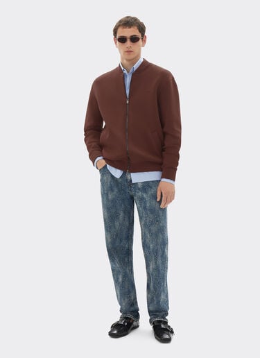 Bomber sweatshirt in scuba fabric Ferrari Bomber sweatshirt in scuba fabric Espresso 22831f