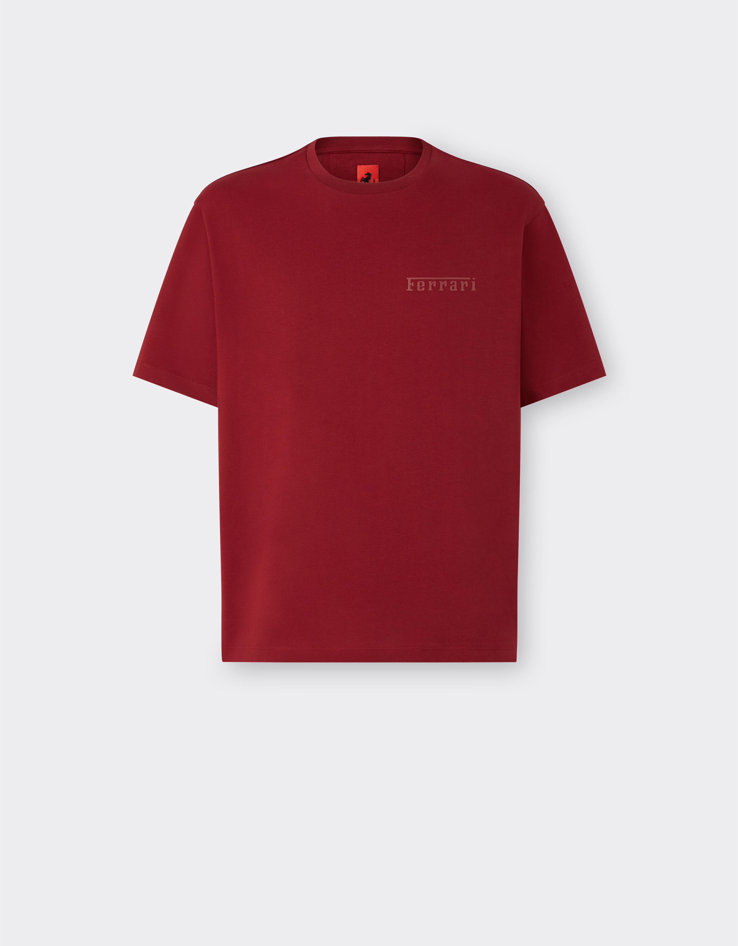 Ferrari Cotton T-shirt with Ferrari logo Rosso Dino 48489f