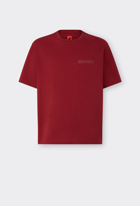 Ferrari T-Shirt aus Baumwolle mit Ferrari-Maxilogo Dunkelgrau 21242f