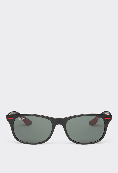 Ferrari Gafas de sol Ray-Ban para la Scuderia Ferrari 0RB4607M negras con lentes en verde oscuro Rosso Corsa F1135f