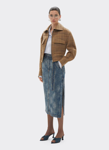 Ferrari Skirt in needled and washed denim Denim 49195f