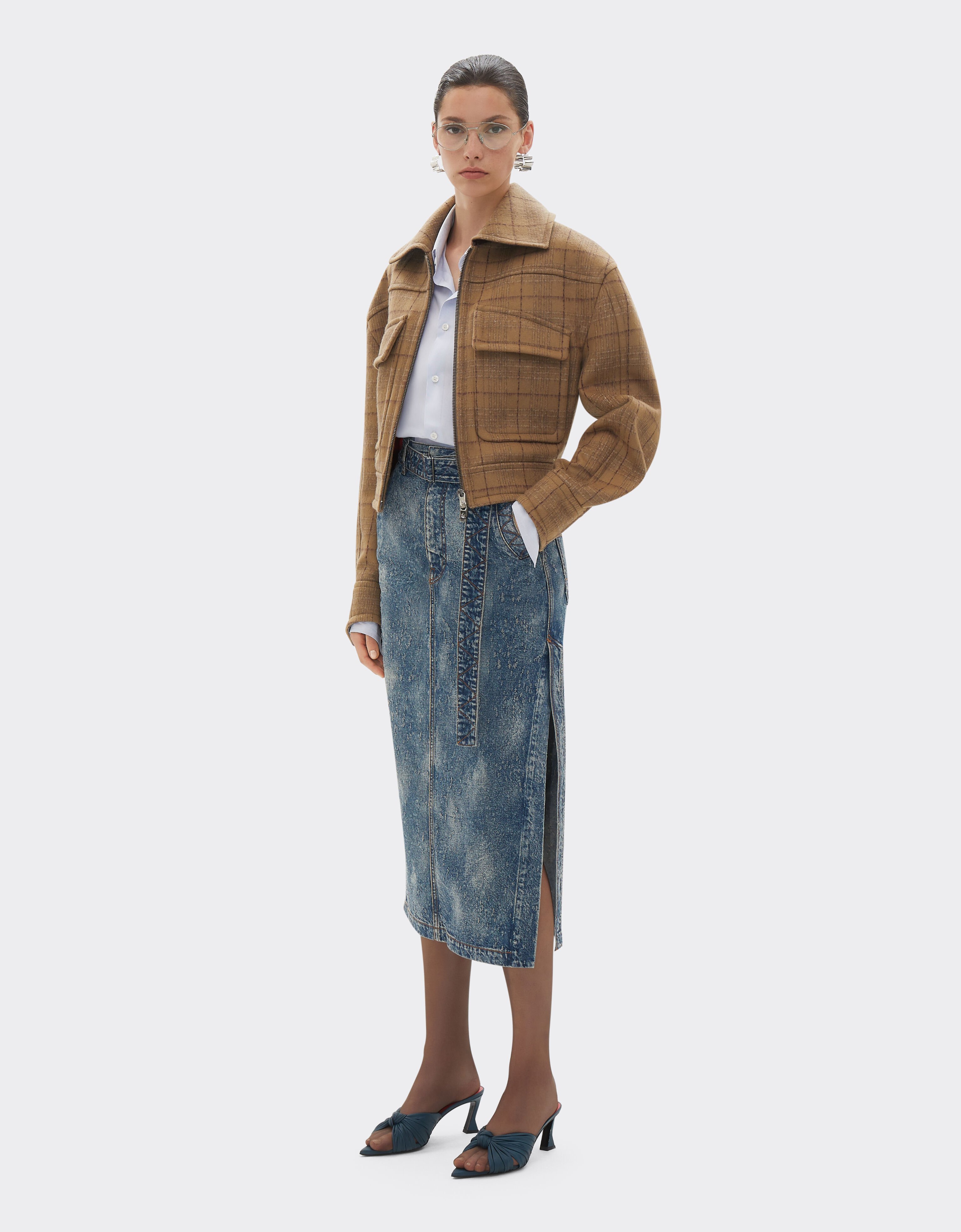 Ferrari Skirt in needled and washed denim Denim 49195f
