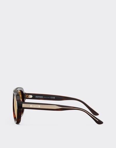 Ferrari Ferrari acetate brown tortoiseshell sunglasses with brown gold mirrored lenses Tortoiseshell LA0EWf