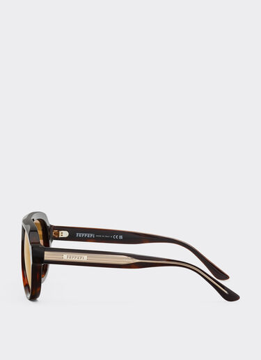 Ferrari Ferrari acetate brown tortoiseshell sunglasses with brown gold mirrored lenses Tortoiseshell LA0EWf