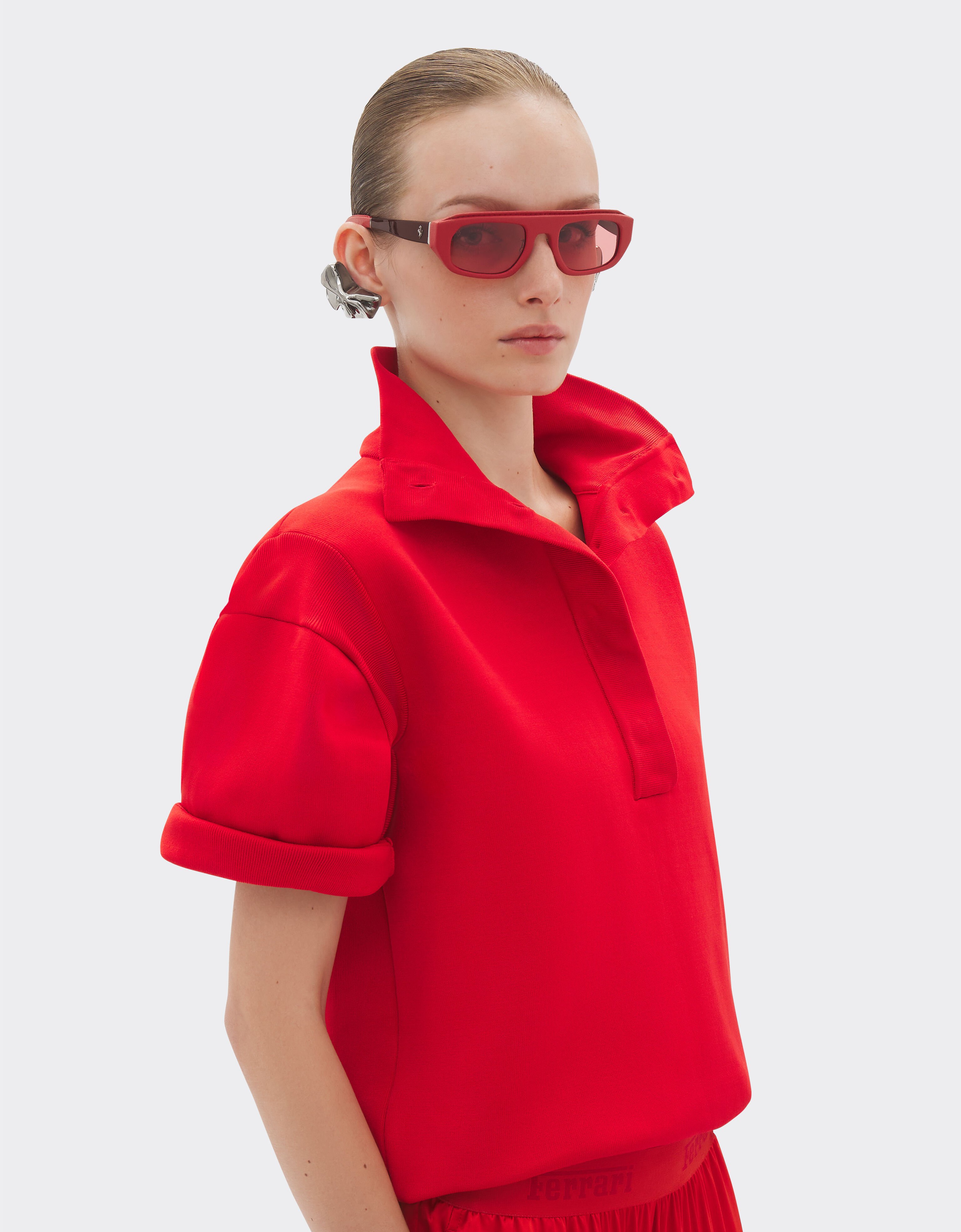 Ferrari Red Ferrari sunglasses in acetate and leather with red lens Red F1540f