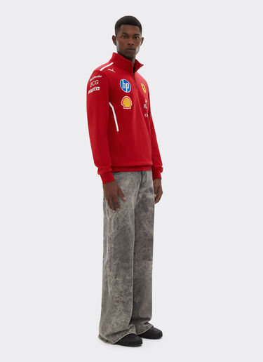 Ferrari 2025 Felpa con zip Team Puma per Scuderia Ferrari HP Cherry LA022f