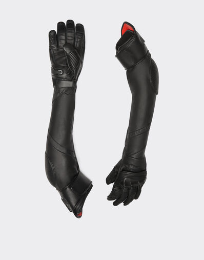 Ferrari Long leather gloves Black 21683f