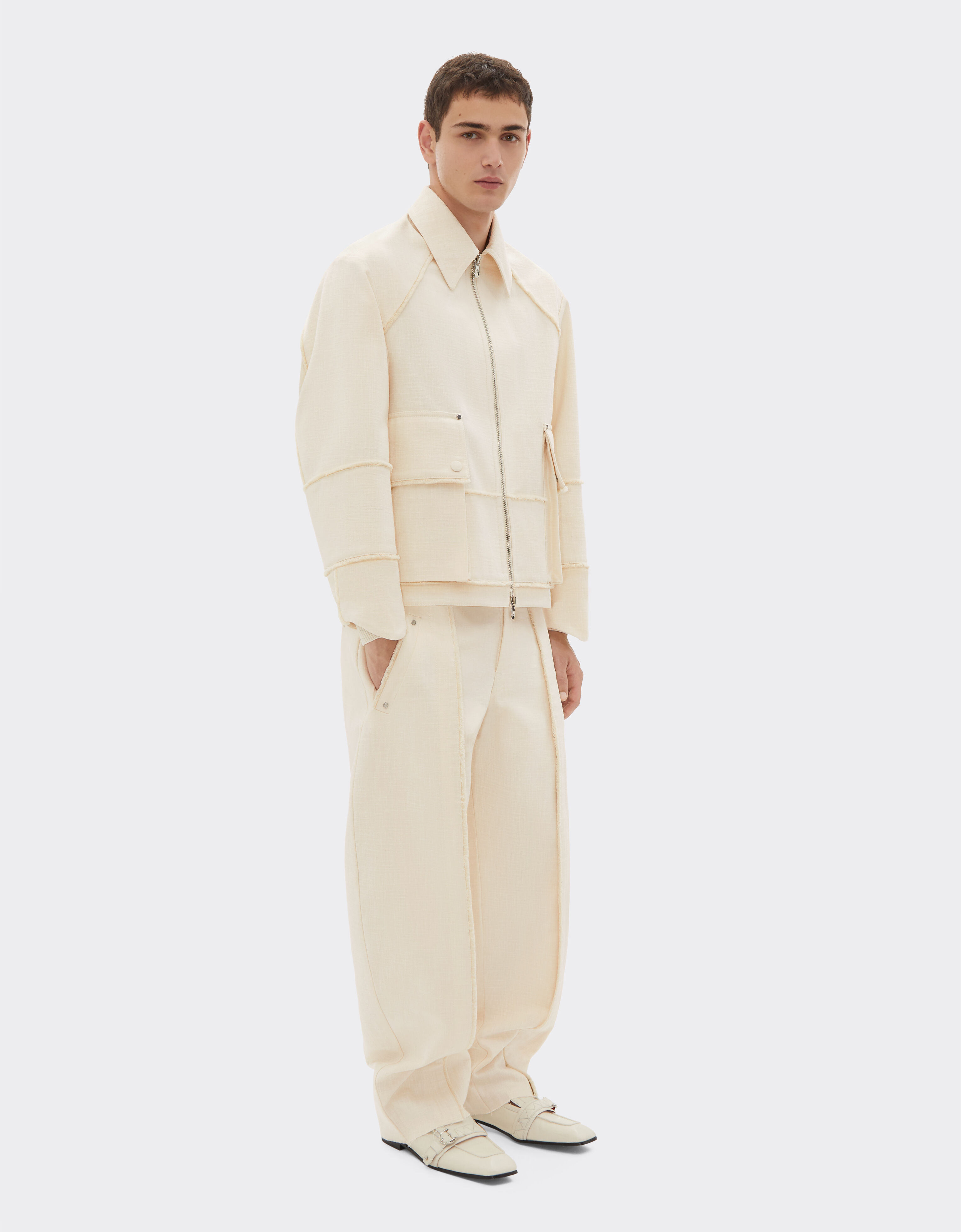 Ferrari Veste en coton malfilè Avorio 50955f