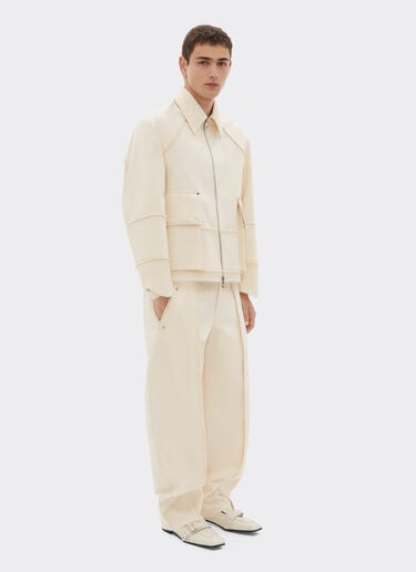 Ferrari Veste en coton malfilè Avorio 50955f