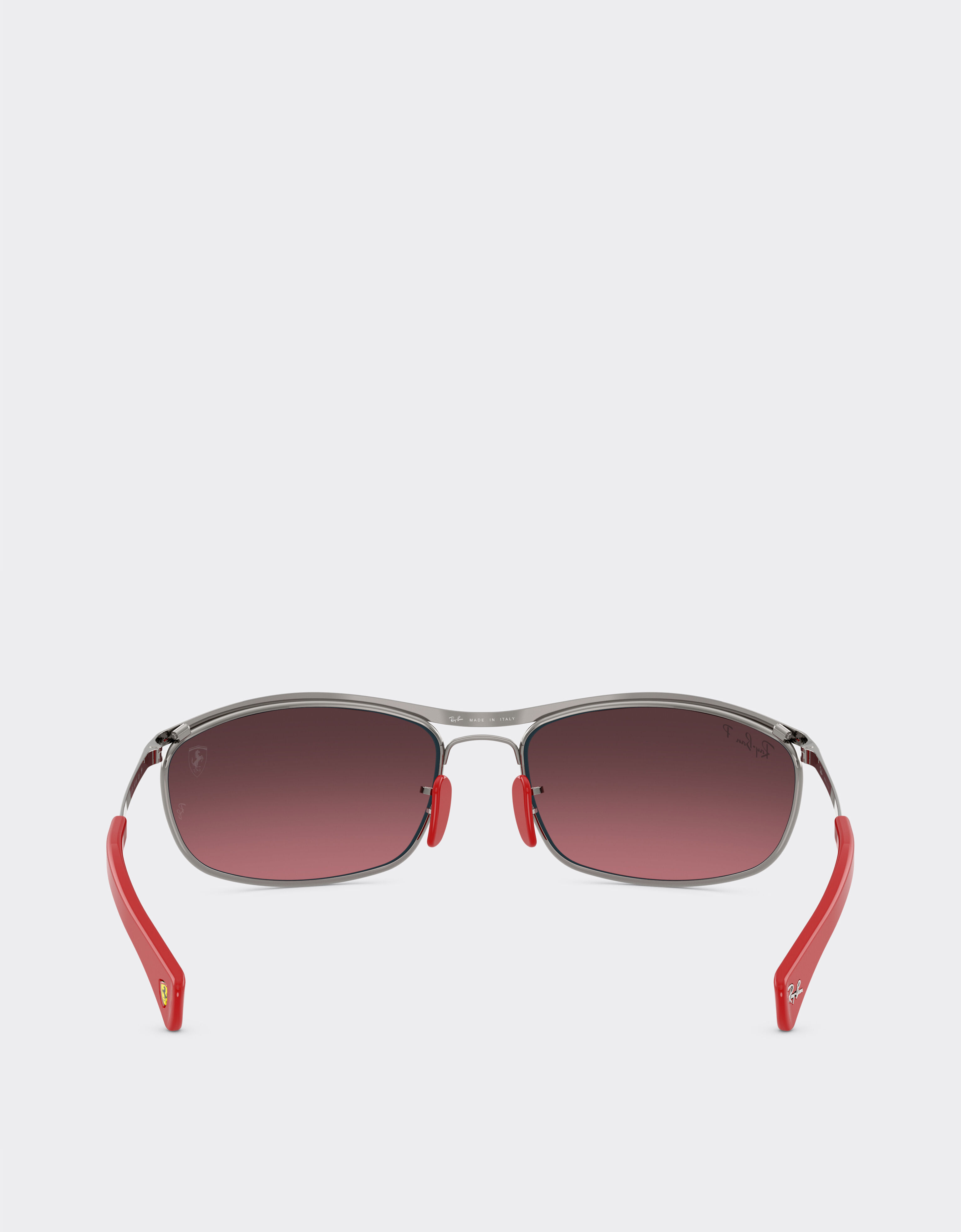 Ferrari Ray-Ban for Scuderia Ferrari RB3819M in gunmetal grey metal with polarised silver gradient burgundy lenses Gunmetal LA0JOf
