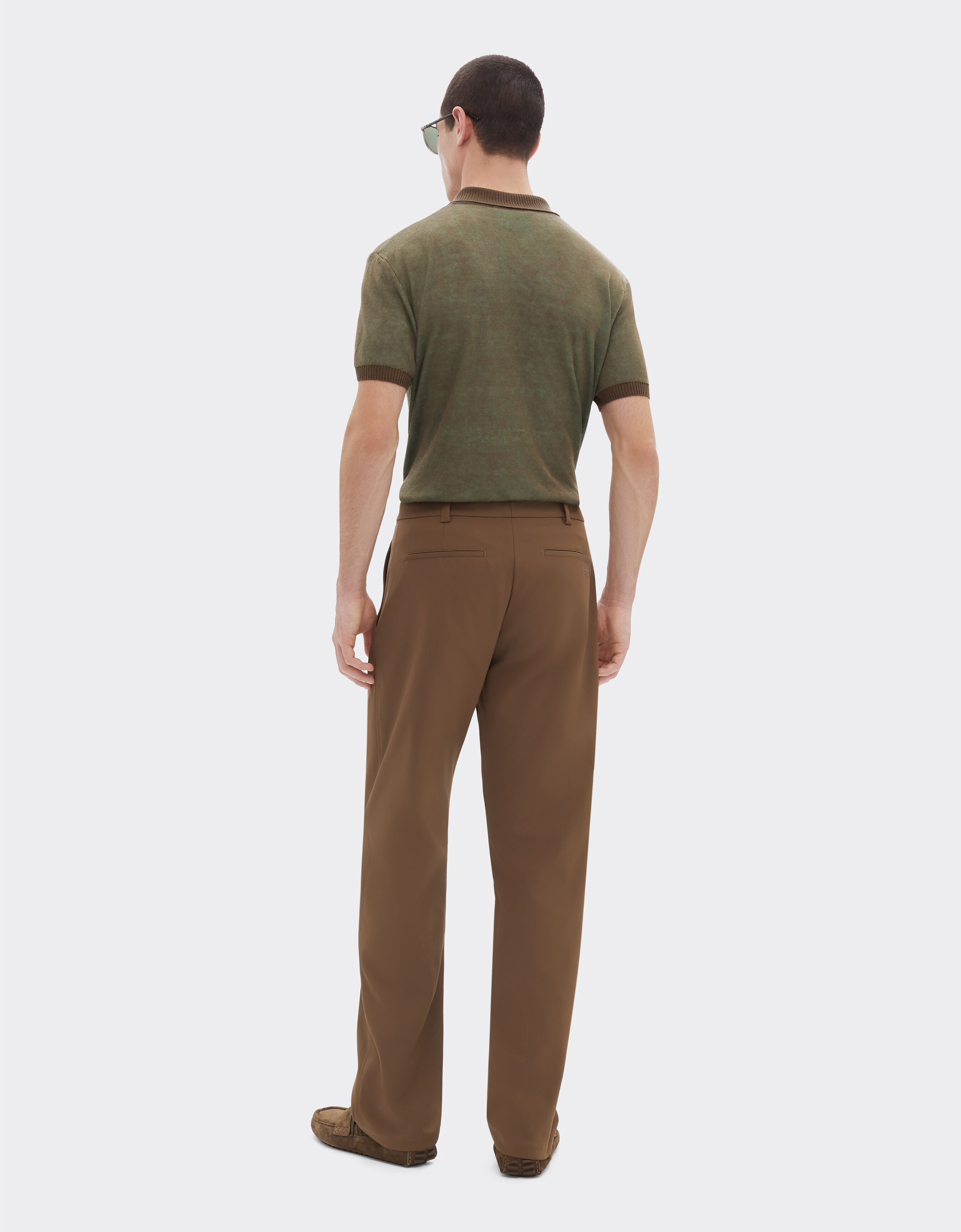 Ferrari Polo de lino, cachemira y seda Khaki Green 50115f