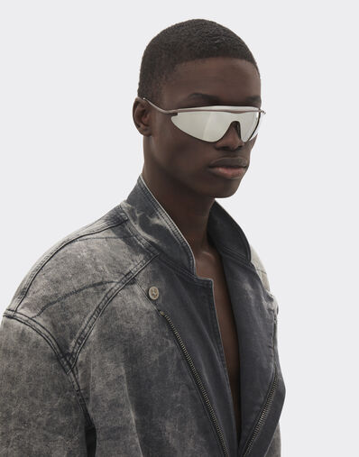 Ferrari Ferrari shield sunglasses in grey metal with silver mirror lens Ingrid F1530f
