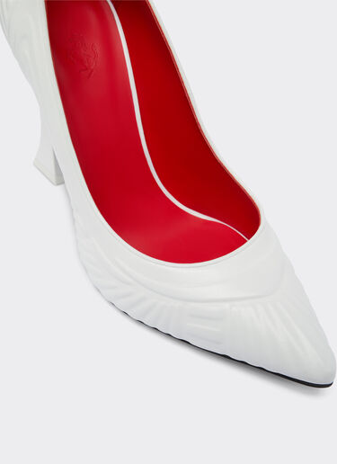 Ferrari Nappa leather pumps with strap and livery pattern Optical White 21108f