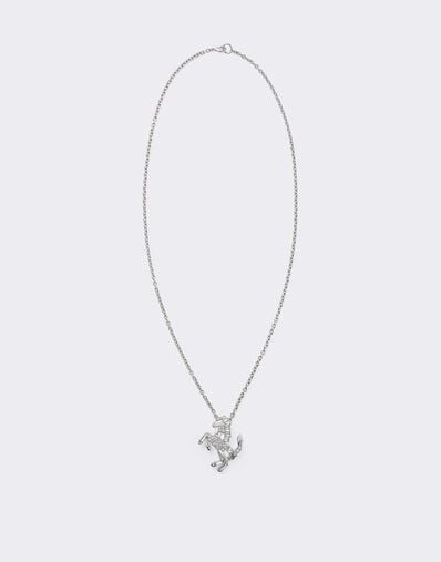 Prancing Horse Rhinestone Necklace Ferrari Prancing Horse Rhinestone Necklace Silver CGWNK0005JU00005f