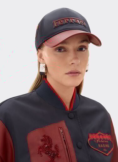 Baseball cap in Q-Cycle® nylon and leather Ferrari Baseball cap in Q-Cycle® nylon and leather Navy 51166f