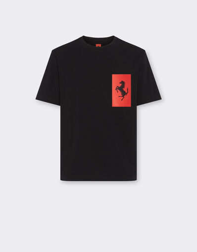 Ferrari Cotton T-shirt with Prancing Horse detail Ecru 22039f