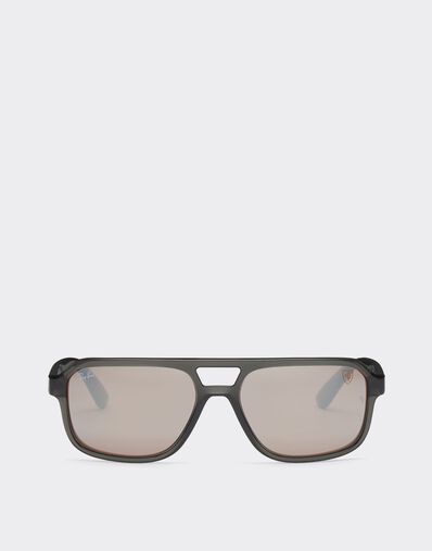 Ferrari Ray-Ban for Scuderia Ferrari RB4414MF grey with silver mirror purple polarised lenses Black Matt F1257f