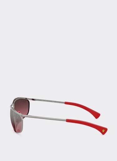 Ferrari Ray-Ban for Scuderia Ferrari RB3819M in gunmetal grey metal with polarised silver gradient burgundy lenses Gunmetal LA0JOf