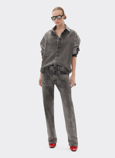 Tie-dye denim shirt in Black | Ferrari®