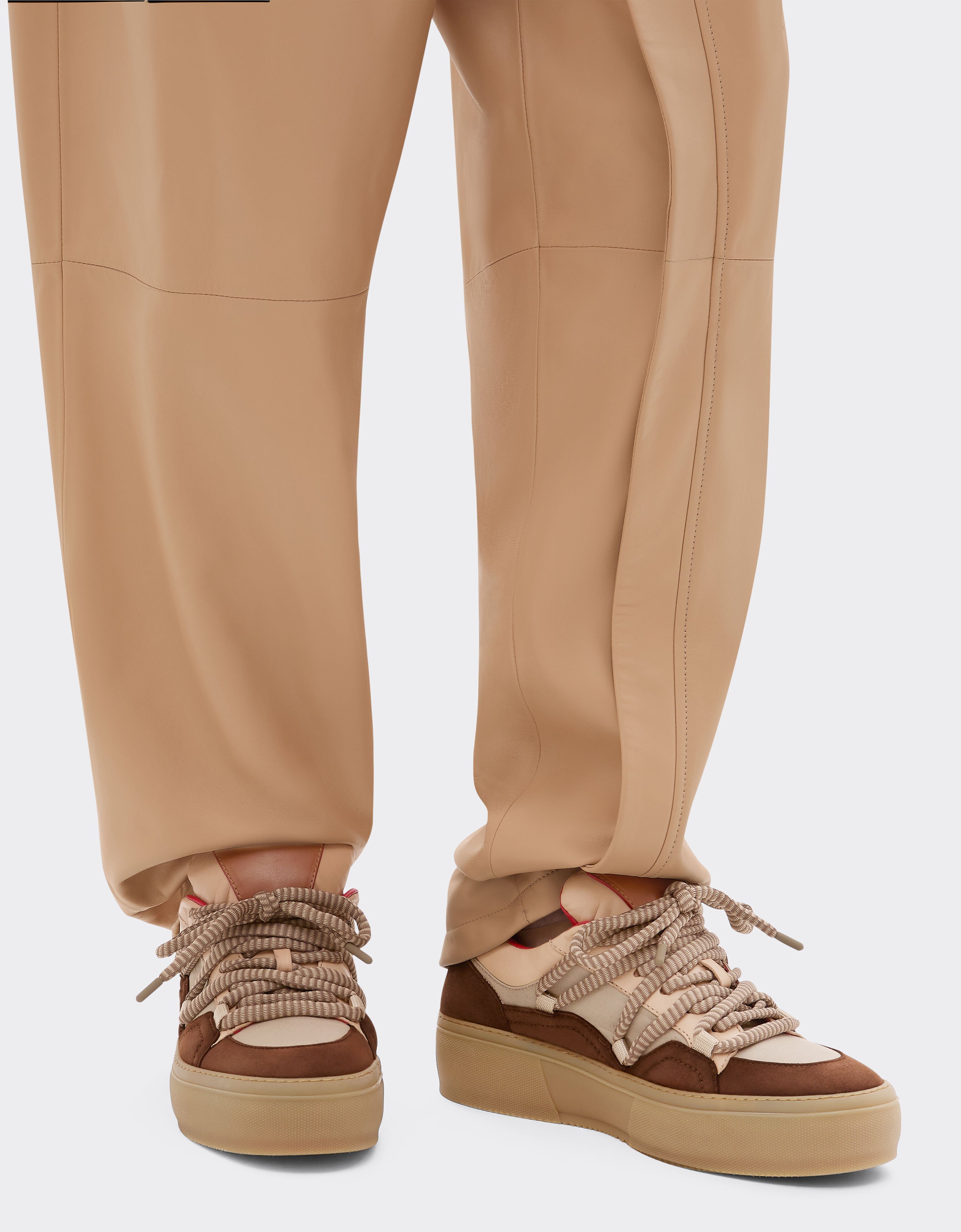 Ferrari Suede, Nappa leather and Q-Cycle® low-top sneaker Beige 22737f