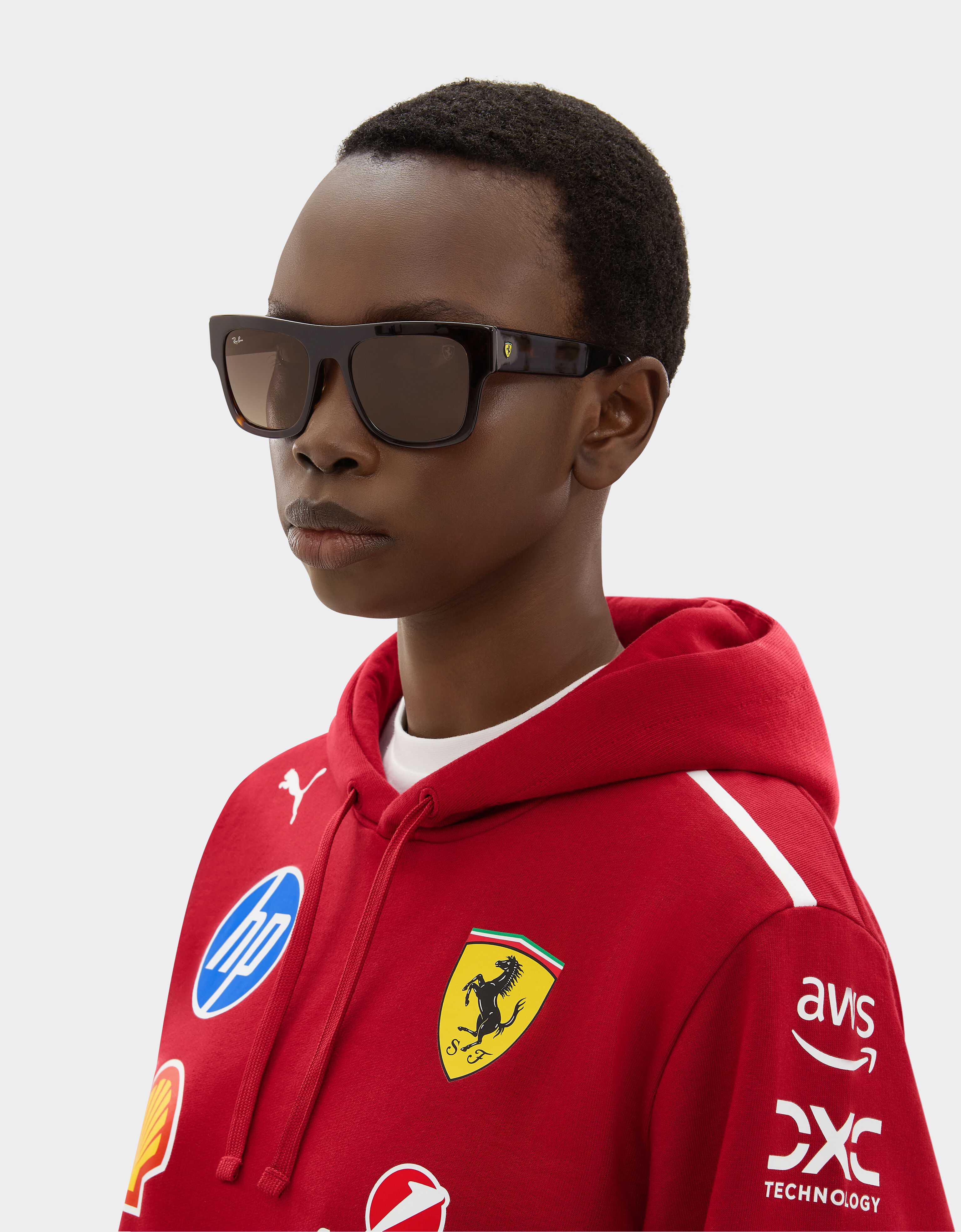 Ferrari Ray-Ban for Scuderia Ferrari RB2217M in havana acetate with dark brown lenses Beige LA01Hf