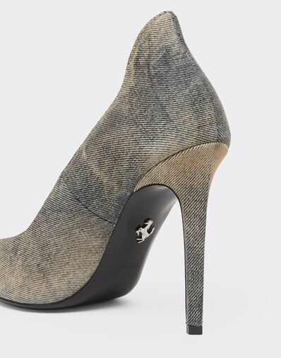 Ferrari Stone-washed denim pumps Blu Denim 51306f