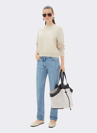 Ferrari Ferrari tote bag in canvas and leather Black 21976f