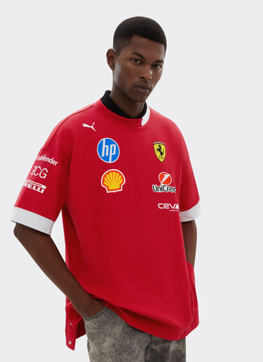 Ferrari 2025 T-shirt piloti Puma per Scuderia Ferrari HP Rosso Corsa LA01Rf