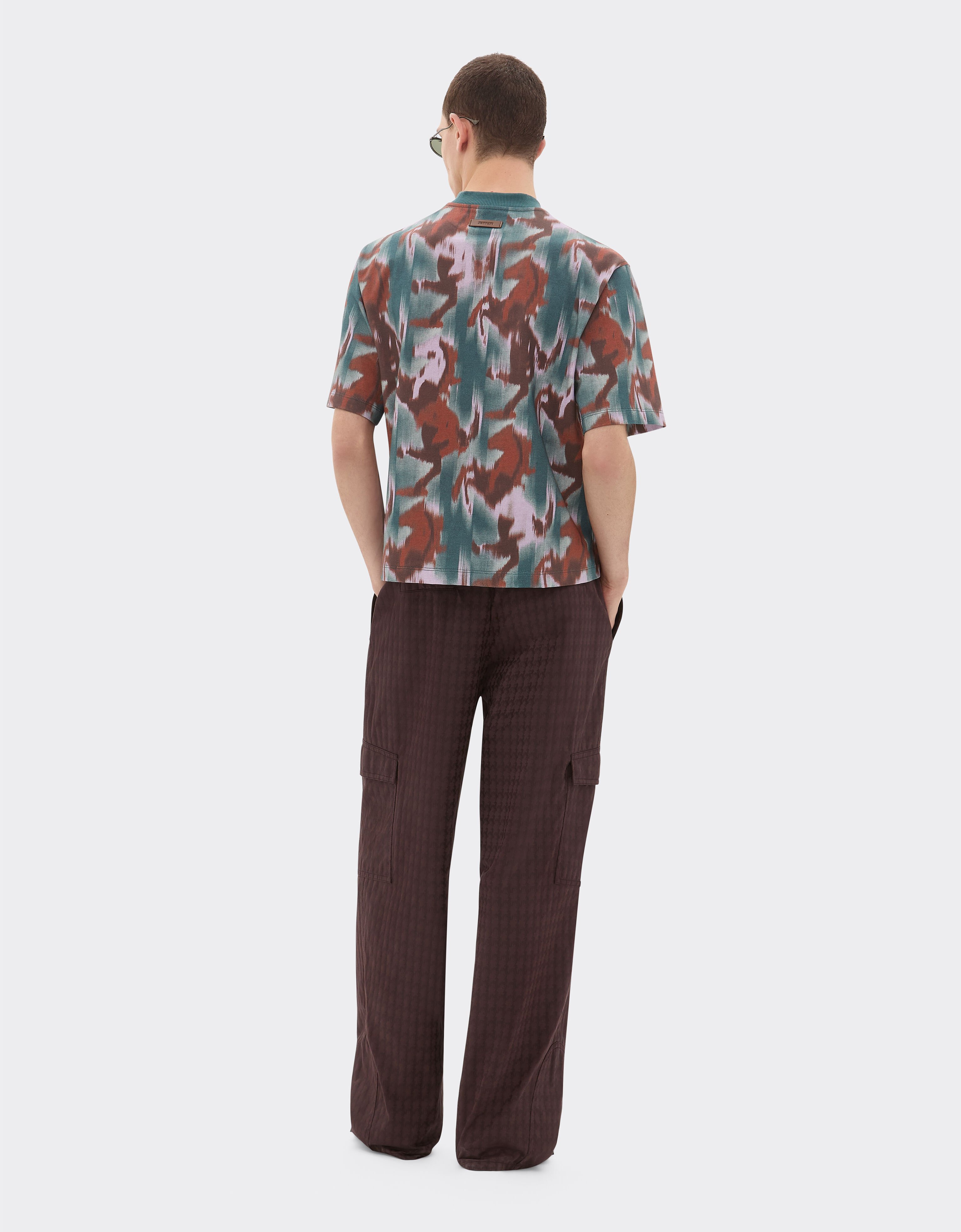 Ferrari T-shirt avec imprimé Cavallino Ikat Bleu paon 22511f