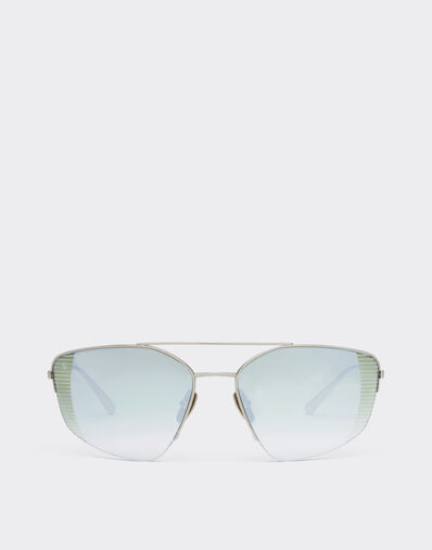 Ferrari Ferrari sunglasses in silver titanium with gradient green mirror lenses Dark Grey F0641f