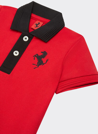 Ferrari Infant cotton piqué polo shirt with contrasting details Rosso Corsa 47003fB