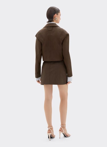 Ferrari Mini skirt in technical gabardine with a vintage effect Khaki Green 49927f
